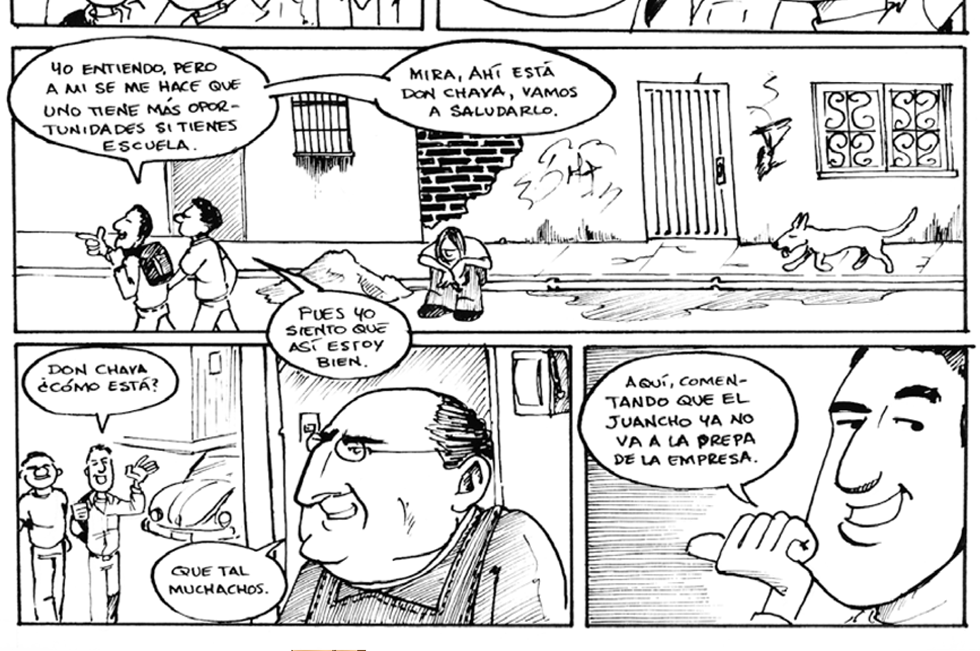 cómic para promoción de la educación